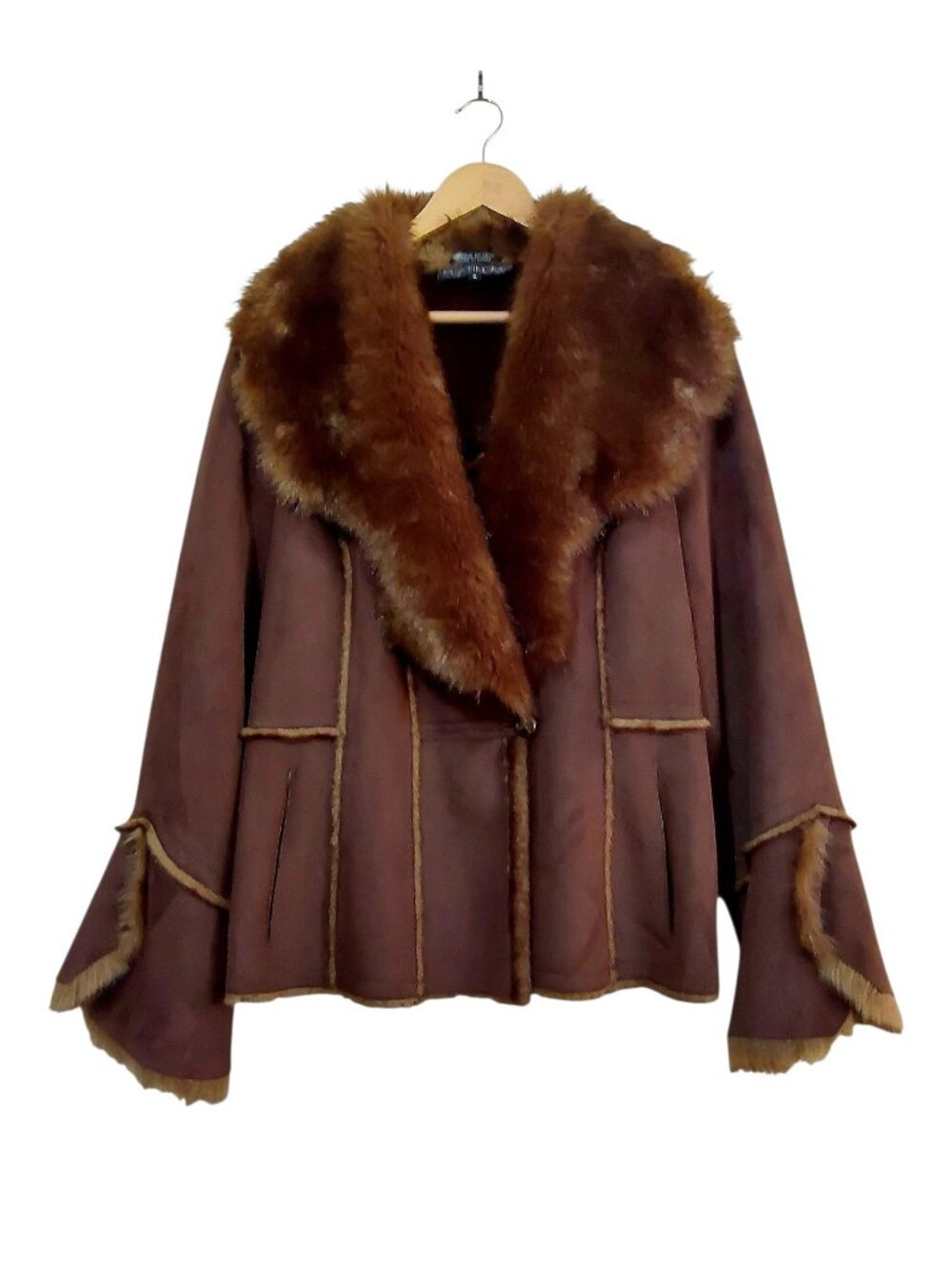 Penny Lane Vintage Y2K Coat Afghan Faux Shearling Boho/Festival/Baddie EUC - L